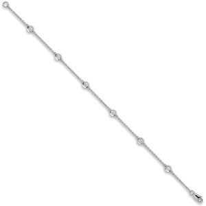 Tahesha Natural Diamond White Gold Bezel Set Chain