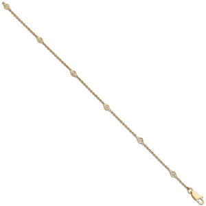 Tahesha Natural Diamond Yellow Gold Bezel Set Chain