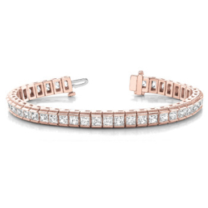 Pearle Natural Rose Gold Channel Diamond Tennis Bracelets