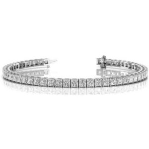 Petal Lab-Created Platinum 4 Prong Diamond Tennis Bracelet