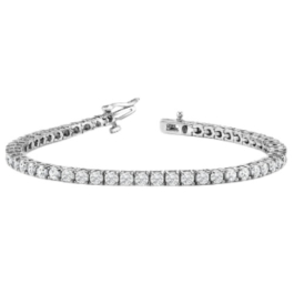 0.10 - 5.0 Carat Round Natural And Lab Created Diamond Tennis Bracelet With 4 Prong Setting