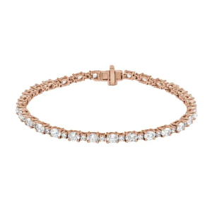 Suzanna Natural Rose Gold 4 Prong Diamond Tennis Bracelets