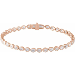 Raynne Natural Rose Gold Bezel Set Diamond Tennis Bracelets