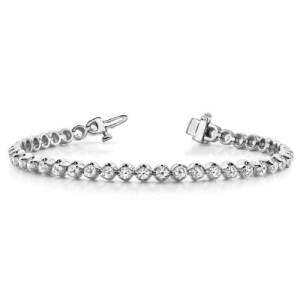 Roselynn Natural Round cut 4 Claw Set  Diamond Tennis Bracelets