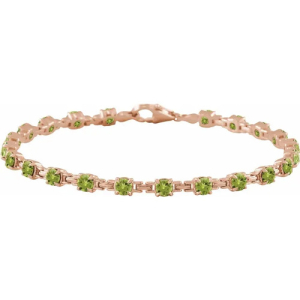 Rhetta Peridot Rose Gold 4 Prong  Bracelets