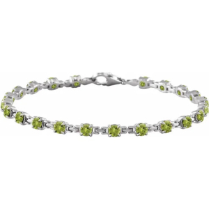 Rhetta 5.30 Carat Peridot Round cut 4 Prong  Bracelets