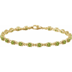 Rhetta Peridot Yellow Gold 4 Prong  Bracelets