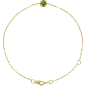 Rosary Peridot Yellow Gold 4 Prong  Bracelets