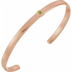 Rozana Peridot Rose Gold Bezel Set  Bracelets