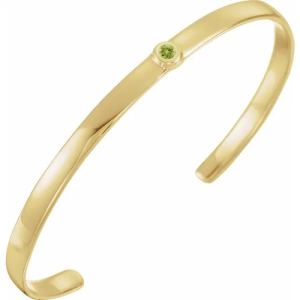 Rozana Peridot Yellow Gold Bezel Set  Bracelets