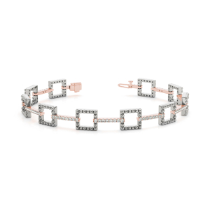 Lucsa Lab-Created Diamond Rose Gold Designer Bracelets