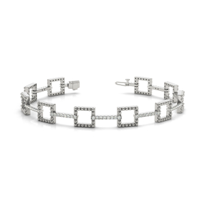 Lucsa Lab-Created Diamond Platinum Designer Bracelets