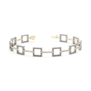 Lucsa Lab-Created Diamond Yellow Gold Designer Bracelets