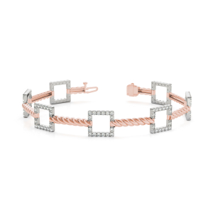 Hannah Lab-Created Diamond Rose Gold Designer Bracelets