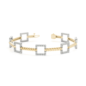 Hannah Lab-Created Diamond Yellow Gold Designer Bracelets