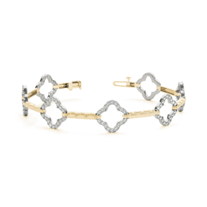 Violet Lab-Created Diamond Yellow Gold Designer Bracelets