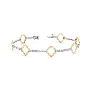 Lawis Lab-Created Diamond Yellow Gold Designer Bracelets