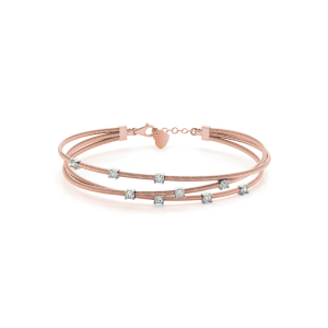 Oliver Lab-Created Rose Gold Diamond Bangle Bracelet