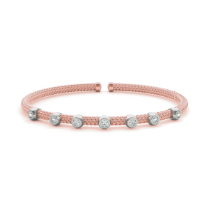 Esti Lab-Created Rose Gold Diamond Bangle Bracelet