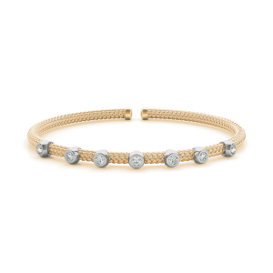 Esti Lab-Created Yellow Gold Diamond Bangle Bracelet