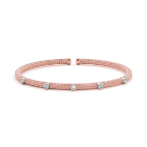 Aiden Lab-Created Rose Gold Diamond Bangle Bracelet