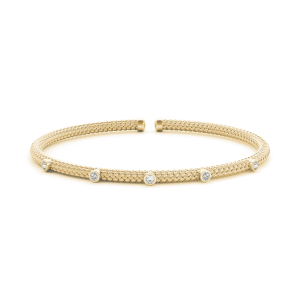 Aiden Lab-Created Yellow Gold Diamond Bangle Bracelet