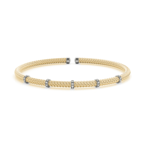 Savlor Lab-Created Yellow Gold Diamond Bangle Bracelet