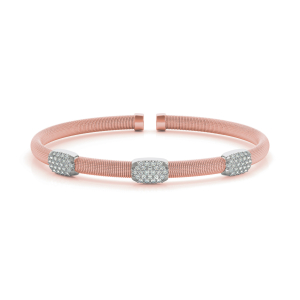 Stevie Lab-Created Rose Gold Diamond Bangle Bracelet