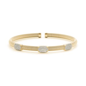 Stevie Lab-Created Yellow Gold Diamond Bangle Bracelet