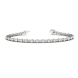 Juliette Lab-Created Silver Bezel Setting  Diamond Tennis Bracelet