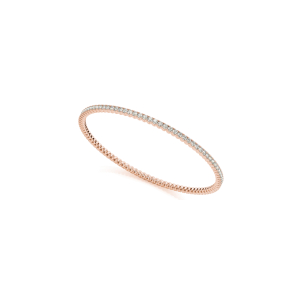 William Lab-Created Rose Gold Bezel Setting  Diamond Bangle Bracelet