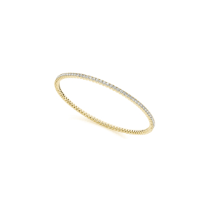 William Lab-Created Yellow Gold Bezel Setting  Diamond Bangle Bracelet