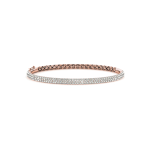 Viyana Natural Rose Gold Pave Set Diamond Bangle