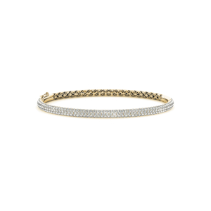 Viyana Natural Yellow Gold Pave Set Diamond Bangle