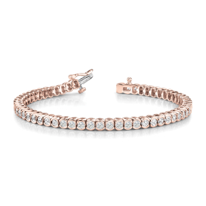 Payton Natural Rose Gold Semi Bezel Diamond Tennis Bracelets