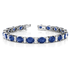 Laleb Blue Sapphire Diamond Bangles Bracelets