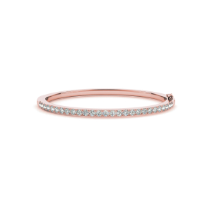 Shelette Natural Rose Gold 4 Prong Diamond Bangles Bracelets