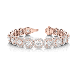 Varnika Natural Rose Gold 4 Prong Set Diamond Tennis