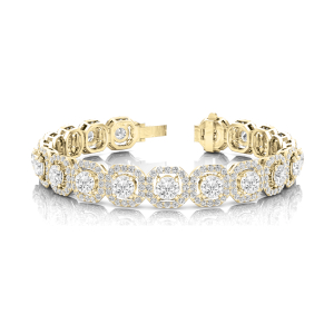 Varnika Natural Yellow Gold 4 Prong Set Diamond Tennis