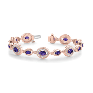 Vihana Amethyst Rose Gold 4 Prong Set Diamond Tennis