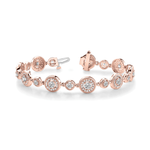 Rylee Lab-Created Diamond Rose Gold Bezel Setting  Designer Bracelet