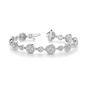 Rylee Lab-Created Diamond Silver Bezel Setting  Designer Bracelet