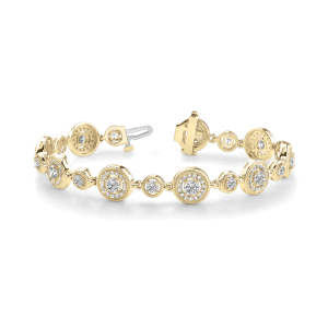 Rylee Lab-Created Diamond Yellow Gold Bezel Setting  Designer Bracelet