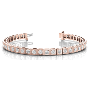 Katie Lab-Created Diamond Rose Gold Bezel Setting  Designer Bracelet