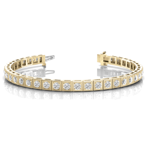 Katie Lab-Created Diamond Yellow Gold Bezel Setting  Designer Bracelet