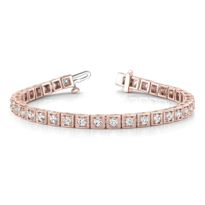 Josie Lab-Created Diamond Rose Gold Bezel Setting  Designer Bracelet