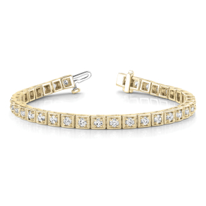 Josie Lab-Created Diamond Yellow Gold Bezel Setting  Designer Bracelet