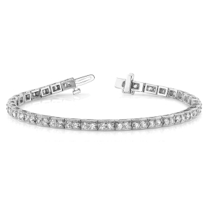 Maud Lab-Created Diamond Silver Bezel Setting  Designer Bracelet