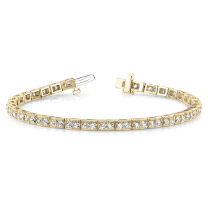 Maud Lab-Created Diamond Yellow Gold Bezel Setting  Designer Bracelet