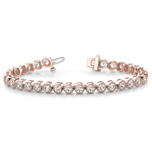 Helena Lab-Created Rose Gold Bezel Setting  Diamond Tennis Bracelet